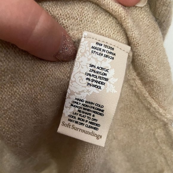 Soft Surroundings Quadro Colorblock Tunic Turtleneck Sweater - Wool Blend - Picture 7 of 11